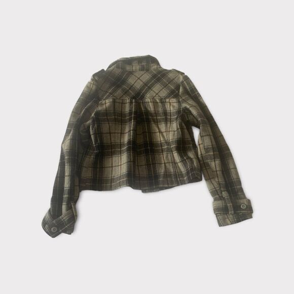 Ruff Hewn Stylish Wool Crop Jacket Blazer Casual Button Down Gray Plaid‎ - Picture 8 of 12